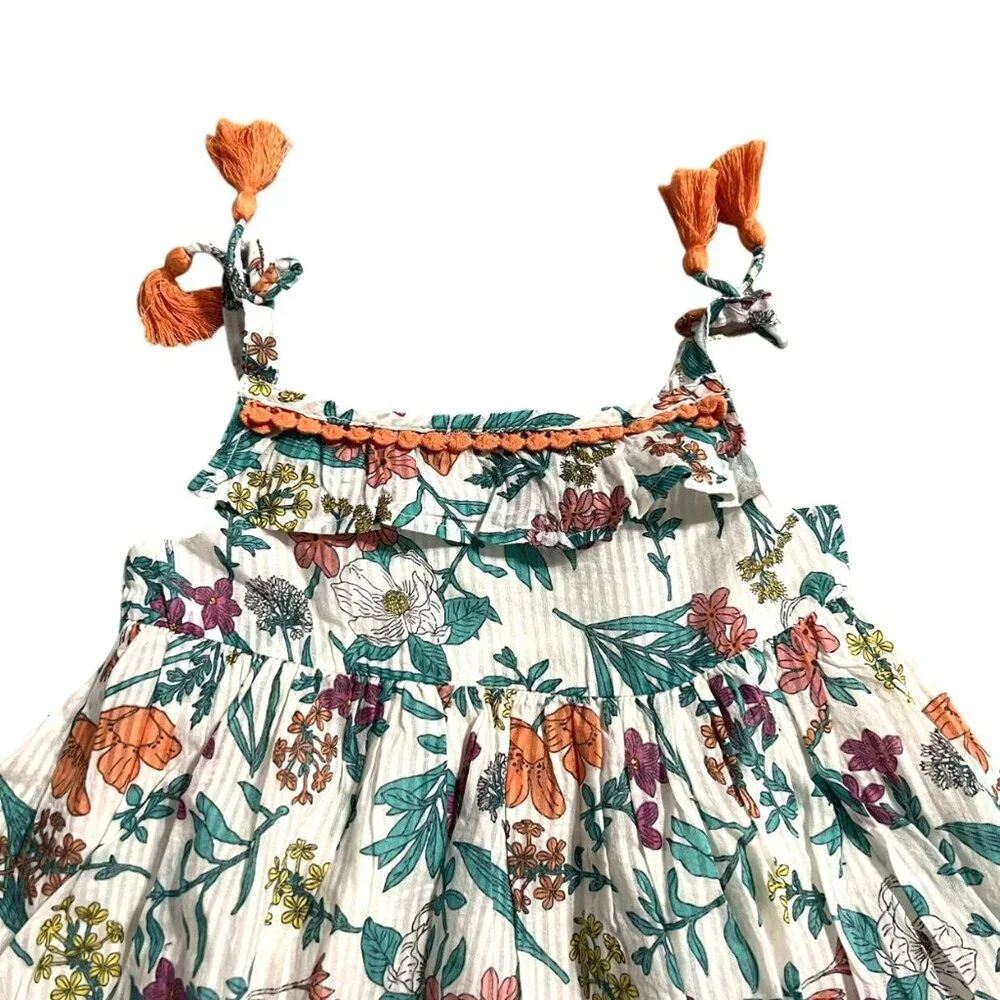 NEW Cynthia Rowley 3T Magnolia Floral & Tassels Dress